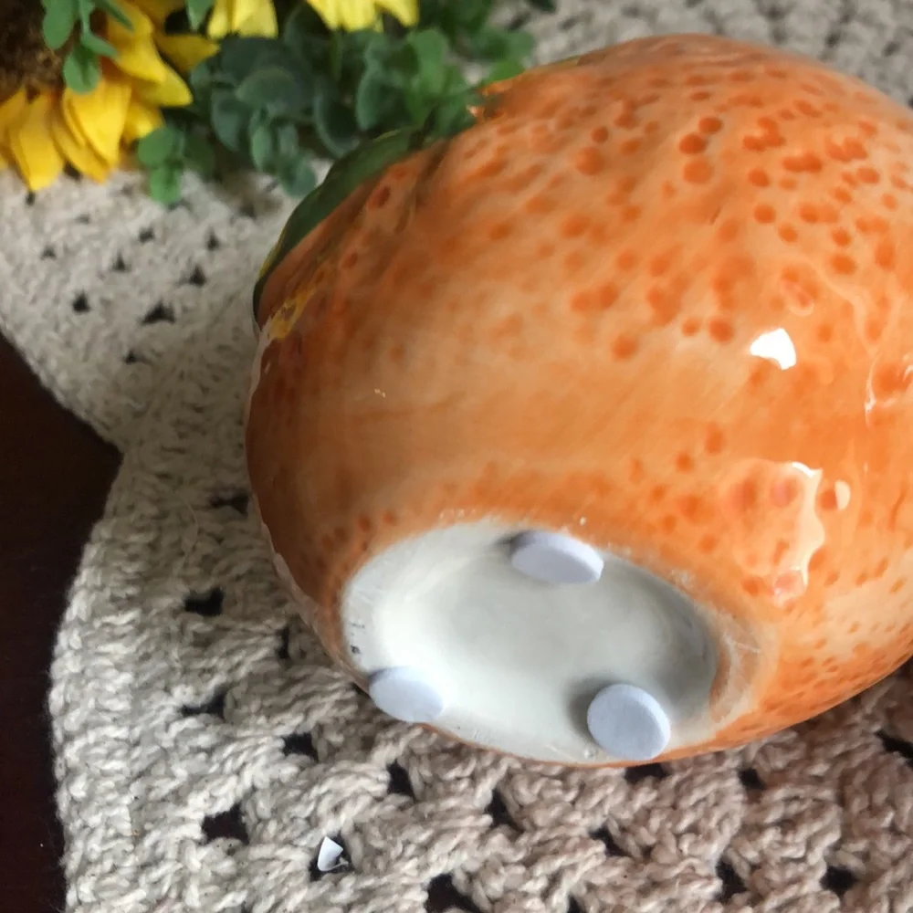 Fruit-Themed Ceramic Planter Pots Set - Orange, Red, Yellow